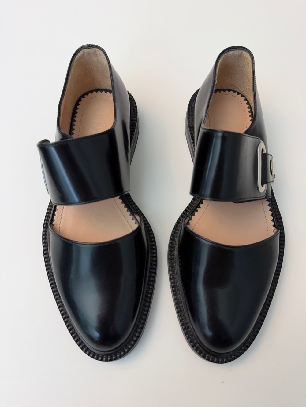 INCH2 Black Mary Jane Monk Strap Shoes, Size 38 (US 8) - Picture 2 of 7